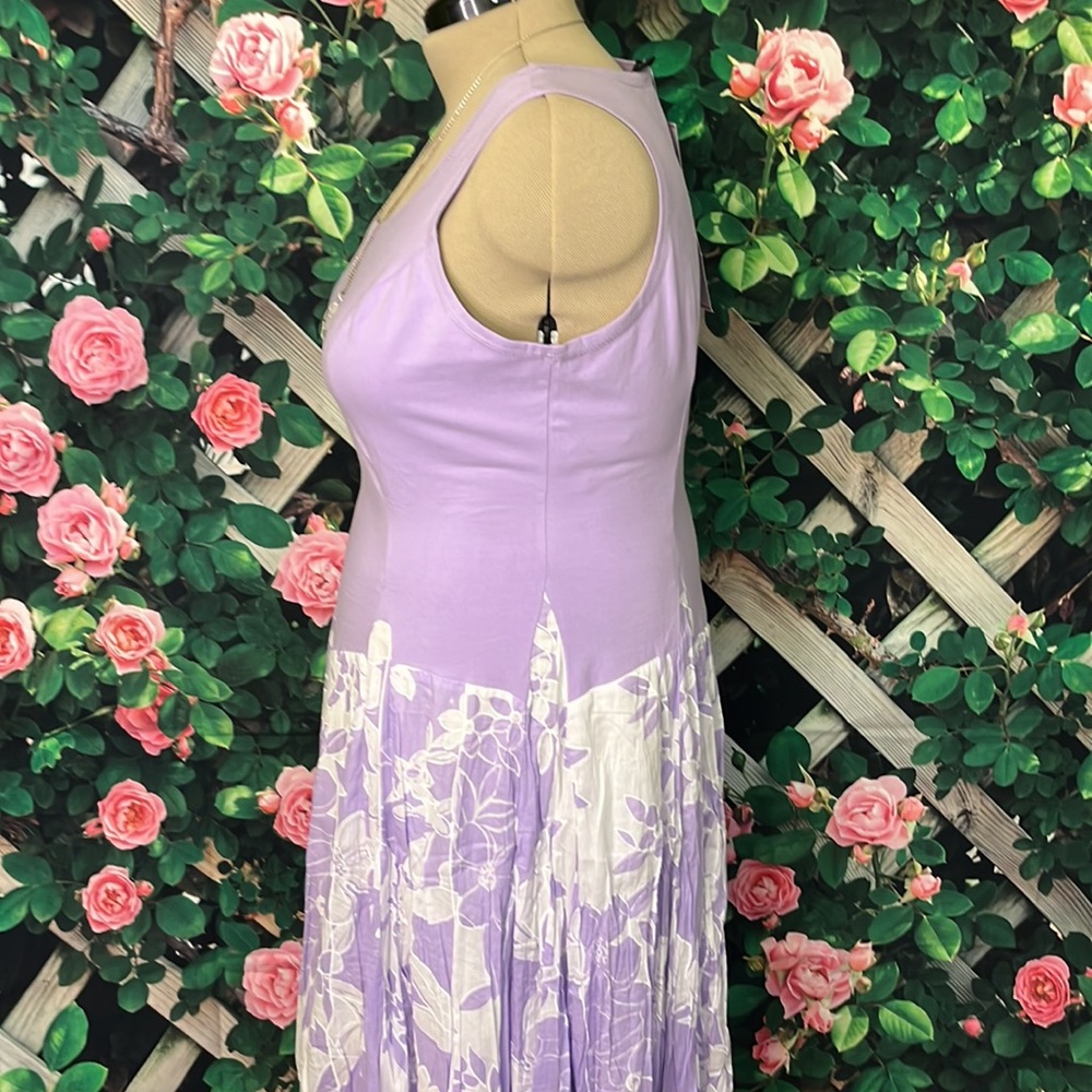 Light violet and white floral Especially Yours Studio Y sleeveless dress size XL - Picture 4 of 6